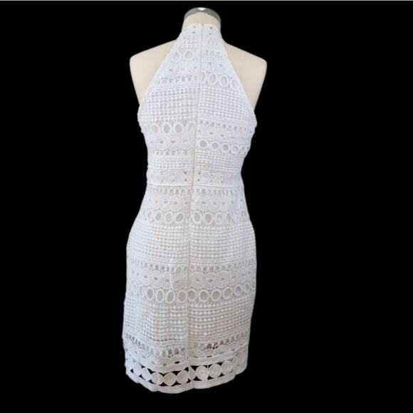 NWT Boho Factory White Crochet Halter Neck Mini Dress Size XL Beachy Boho Indie - Picture 3 of 13